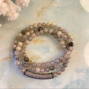 IN2 DESIGN Labradorite Wrap Bracelet with Cubic Zirconia